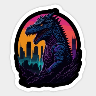 Godzilla in the city Sticker